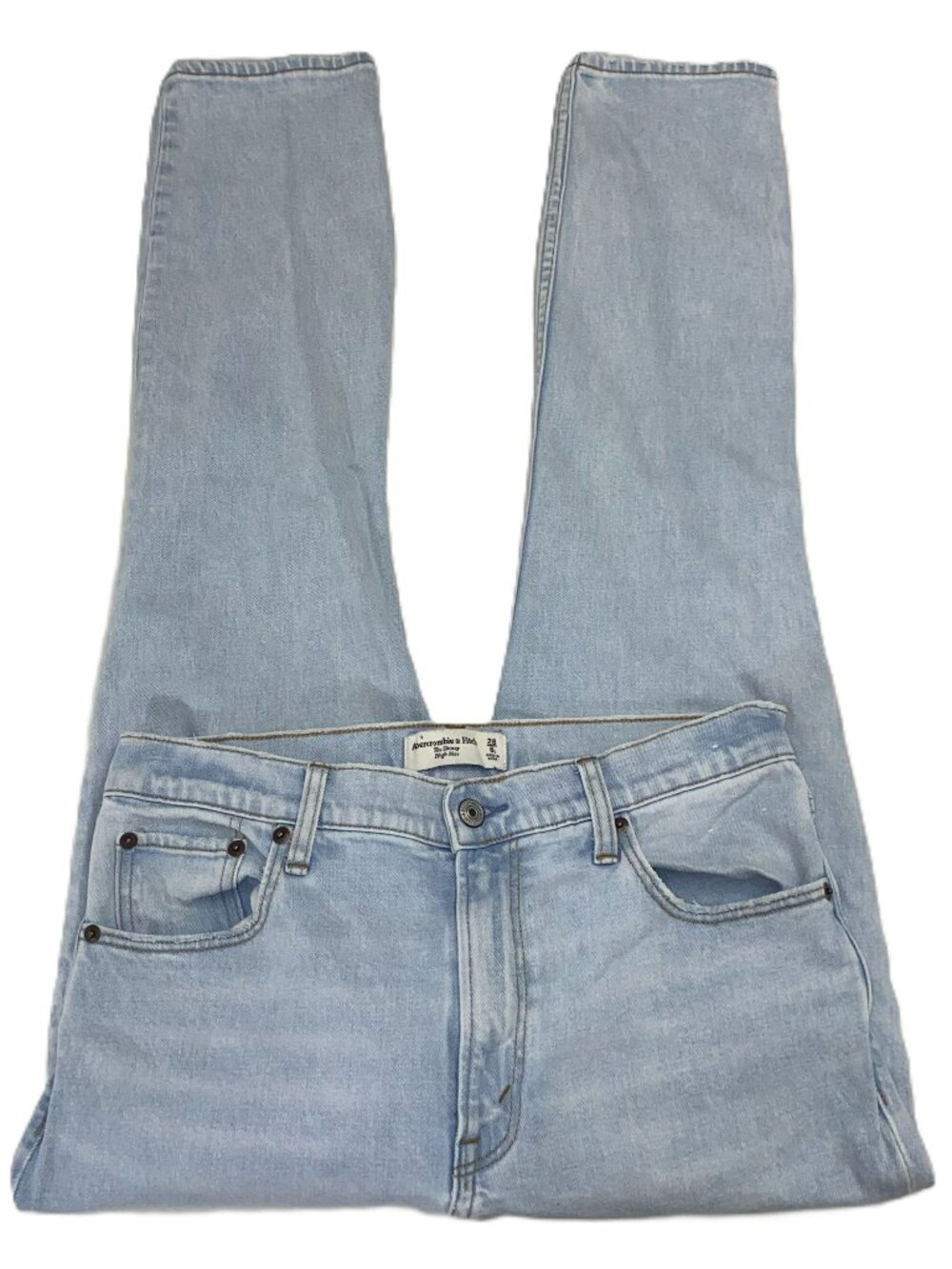 Light Wash Skinny Jeans Y2K High Rise Slim Fit Minimalist Denim Size 28 Chic